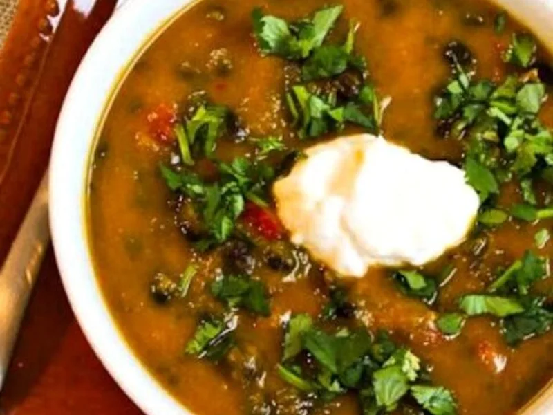 Roasted Butternut Squash Black Bean Soup