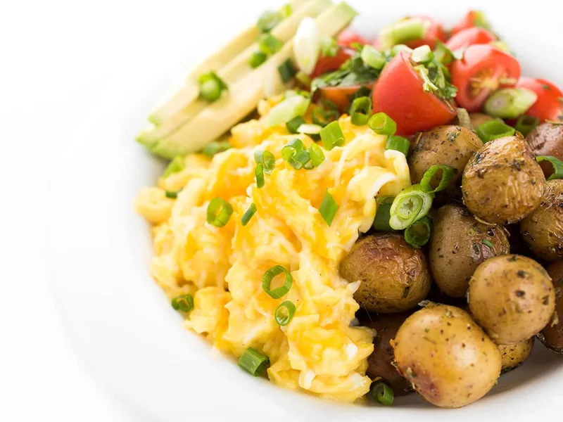 Cheesy Egg and Potato Breakfast Bowls