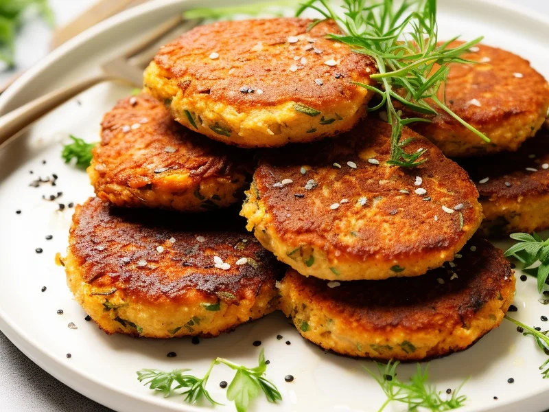 Pan-Fried Salmon Patties with Almond Flour and Fresh Dill