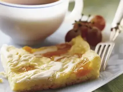 Apricot Swirl Coffee Cake with Vanilla Glaze