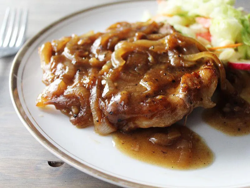 Smothered Onion Pork Chops with Gravy
