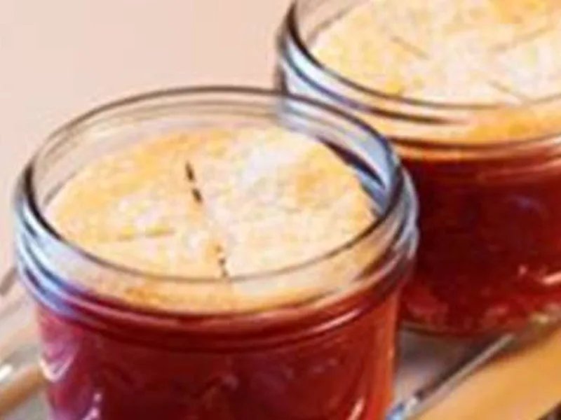 Mini Cranberry Orange Cobbler in Mason Jars