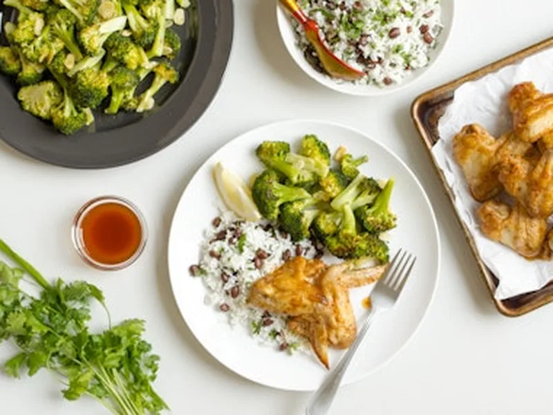 Honey-Adobo Glazed Chicken Wings with Roasted Broccoli