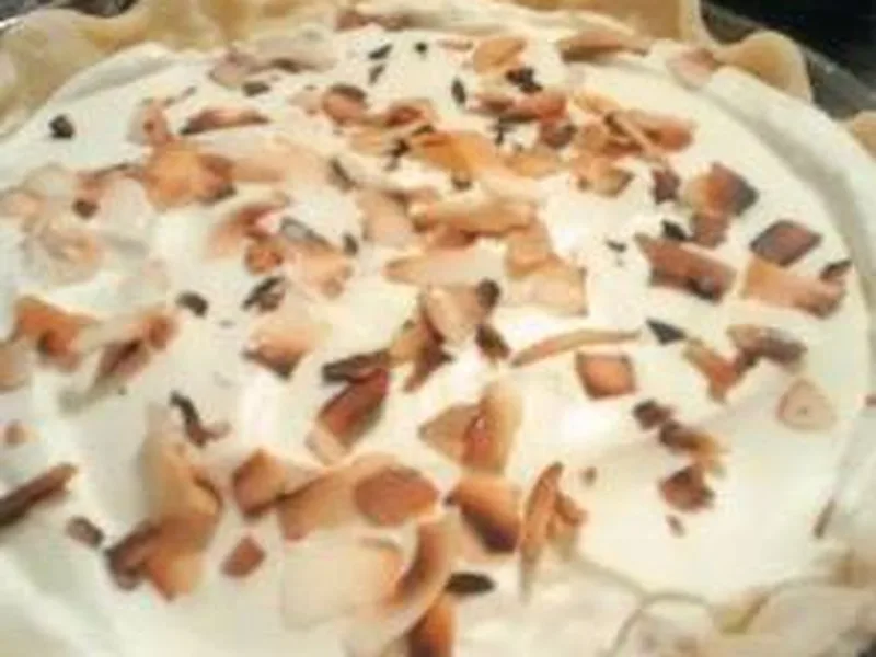 Creamy Coconut Custard Pie with Toasted Coconut