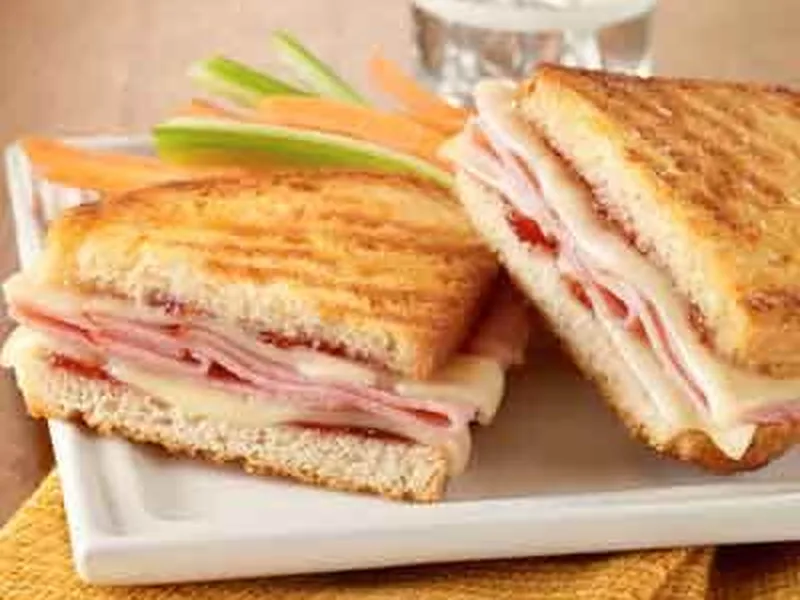 Pan-Fried Ham and Swiss Melt with Chutney