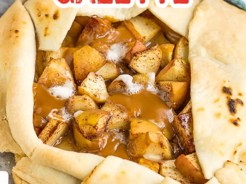 Easy Apple Galette with Caramel and Marshmallows