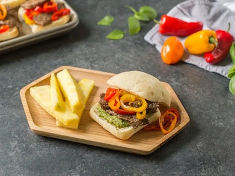 Grilled Vegetable Sandwiches with Fresh Basil Pesto