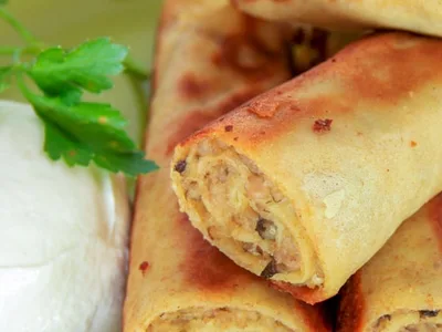 Savory Meat and Mushroom Nalesniki Crepes with Ground Pork