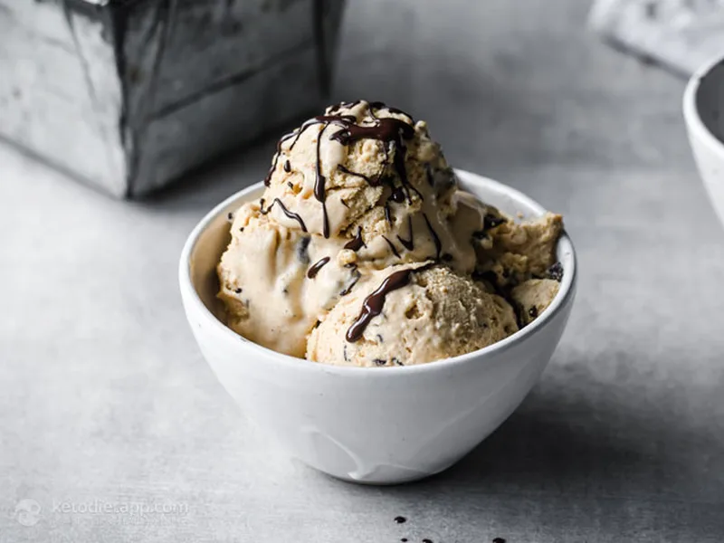 Keto Pumpkin Spice Ice Cream with Dark Chocolate Swirls