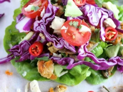 Asian Lettuce Wraps with Chicken and Cashews