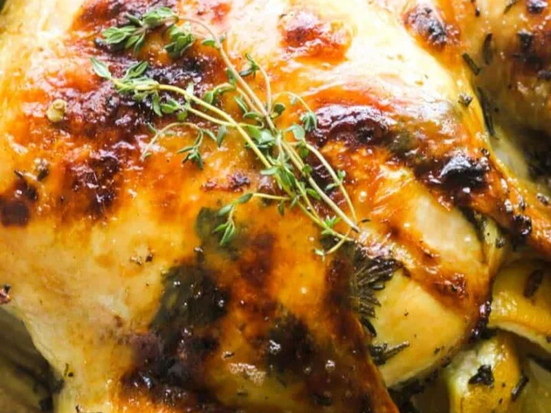 Juicy Roasted Capon with Herbs