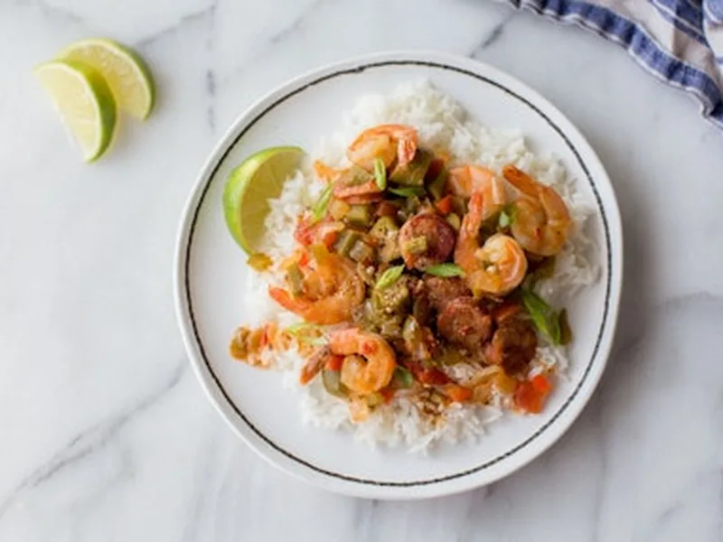 Andouille Sausage and Shrimp Gumbo with Okra