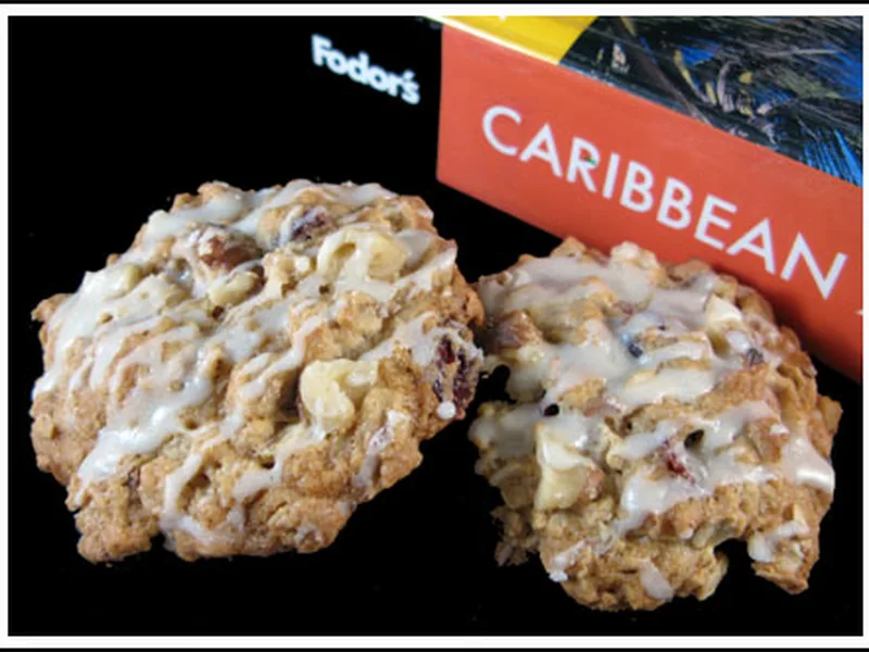 Maple Glazed Oatmeal Walnut Cranberry Cookies