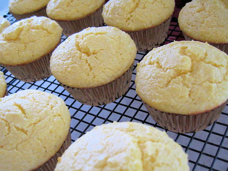 Moist Cornmeal Muffins with Sour Cream