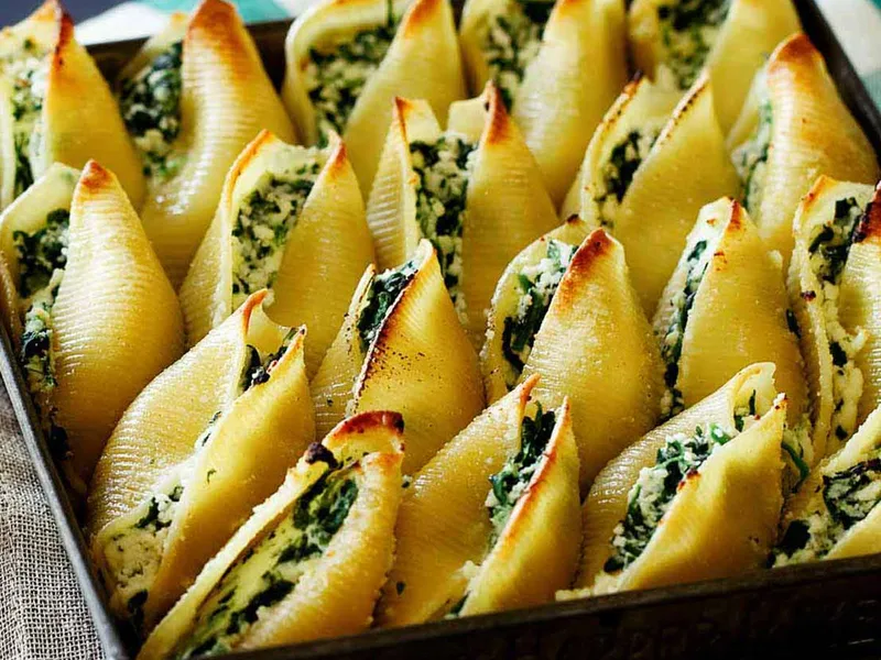 Spinach Ricotta Stuffed Shells with Parmesan