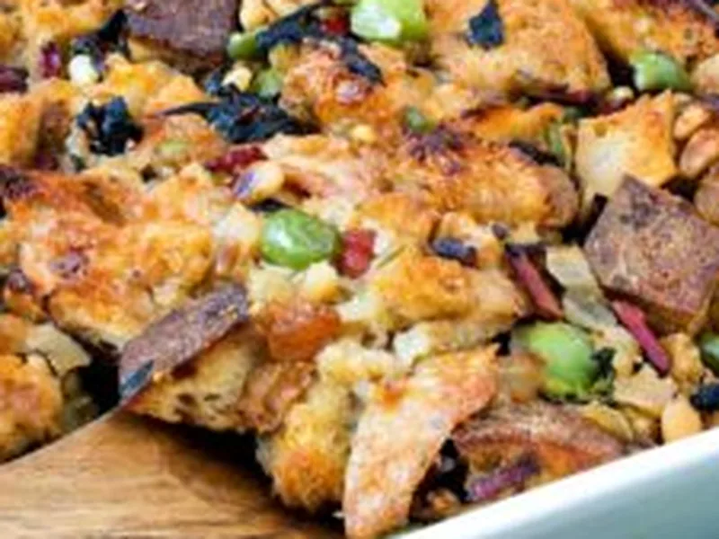 Italian Mother-In-Law Savory Bread Dressing with Chard