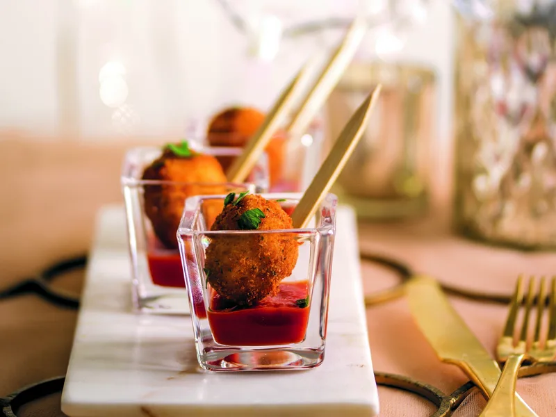 Crispy Fried Mac and Cheese Balls with Muenster and Cheddar