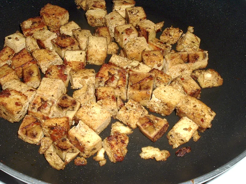 Crispy Marinated Tofu with Peanut Satay Crust