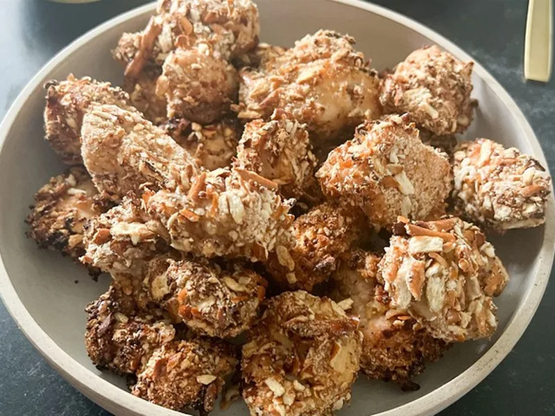 Honey Mustard Air Fryer Popcorn Chicken