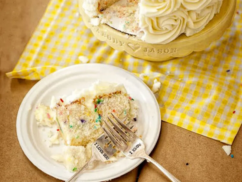Confetti White Wedding Cake with Sprinkles and Buttercream