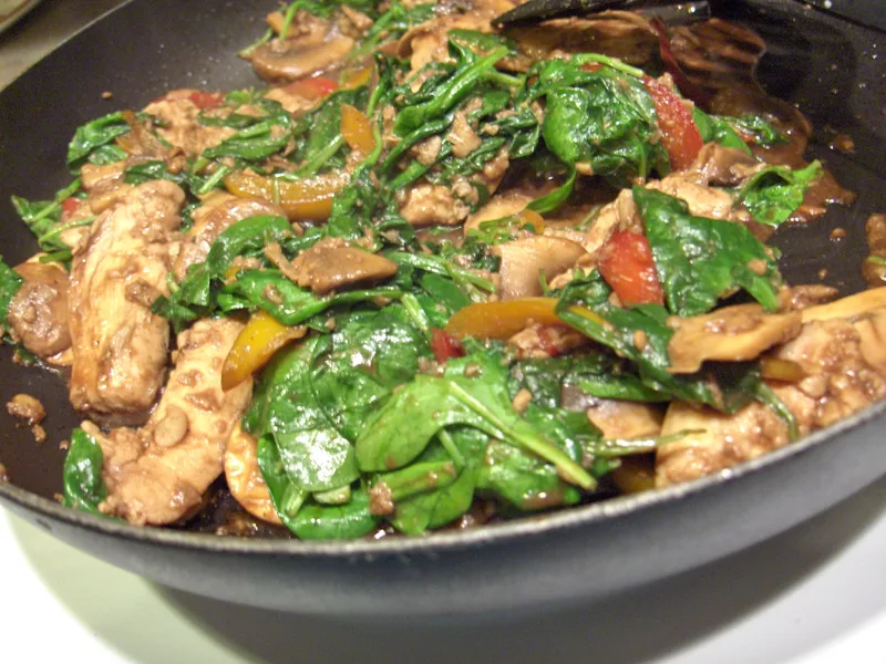 Lemon Ginger Chicken Stir Fry with Mushrooms