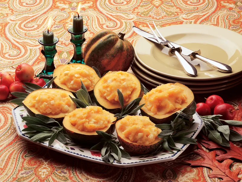 Baked Idaho Potato Parsnip Stuffed Acorn Squash Bowls