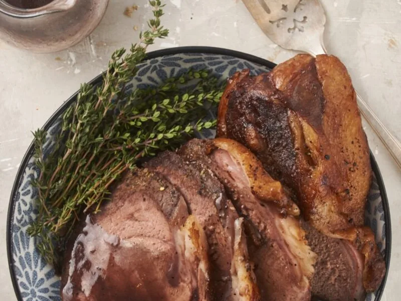 Sous Vide Prime Rib with Red Wine Pan Gravy