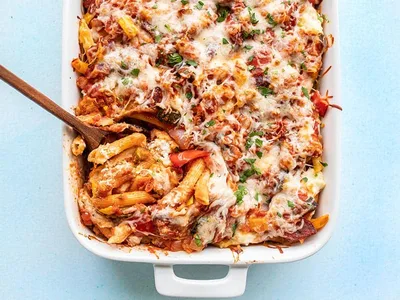 Roasted Vegetable Baked Penne with Ricotta