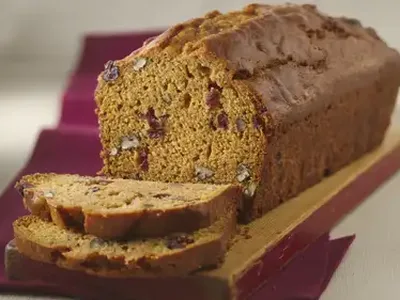 Cranberry Sweet Potato Bread with Cinnamon and Pecans