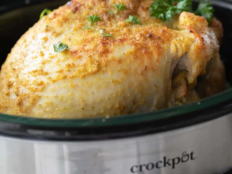 Slow Cooker Turkey Breast with Herb Seasoning and Gravy