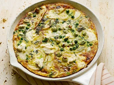 Broad Bean, Pea and Ricotta Frittata