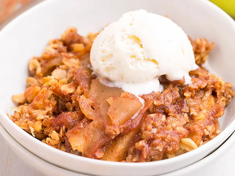Easy Apple Crisp with Oat and Walnut Crumble Topping