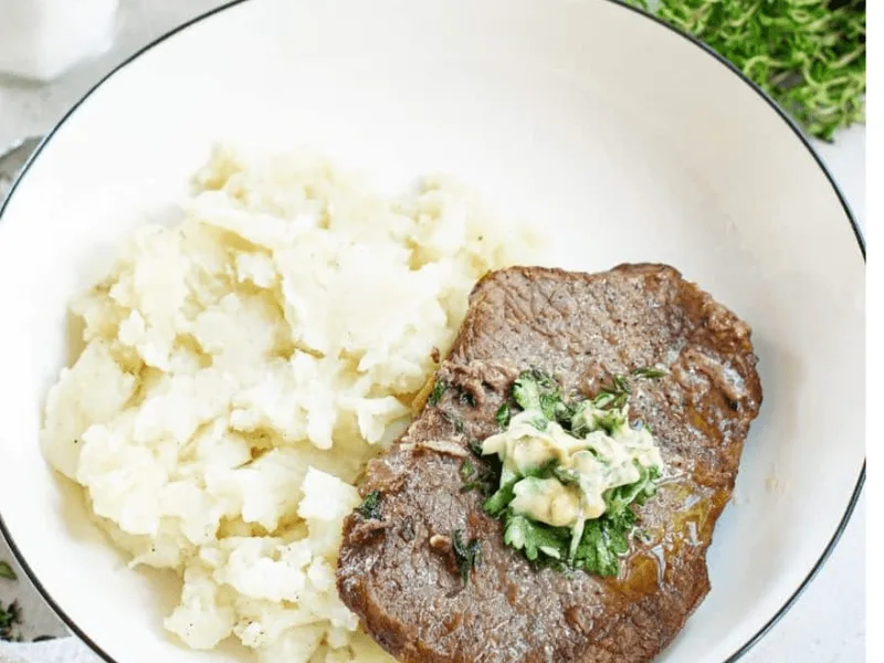 Air Fryer Garlic Herb Butter Steak Recipe