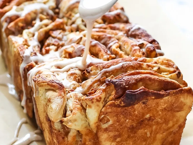 Cinnamon Apple Pull-Apart Bread with Glaze