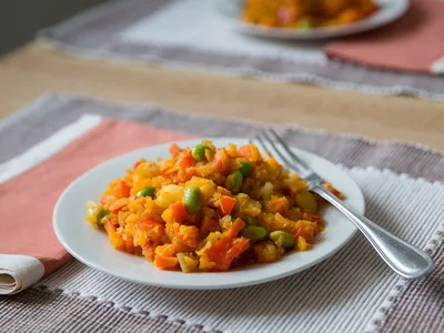 Butternut Squash Fried Rice with Apple and Edamame