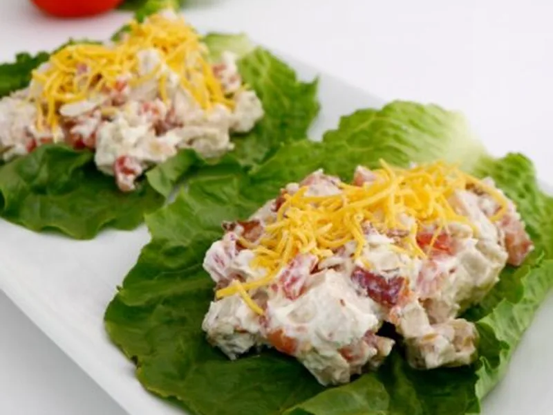 Chicken Club Lettuce Wraps with Bacon