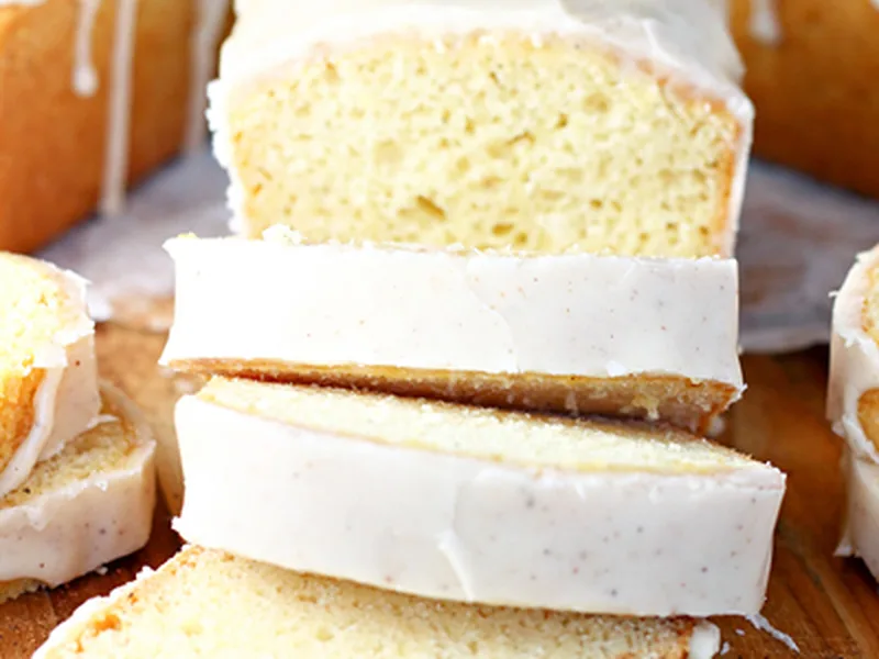Easy Eggnog Pound Cake with Nutmeg Glaze