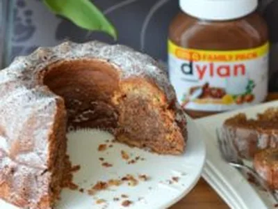 Banana Nutella Marble Bundt Cake