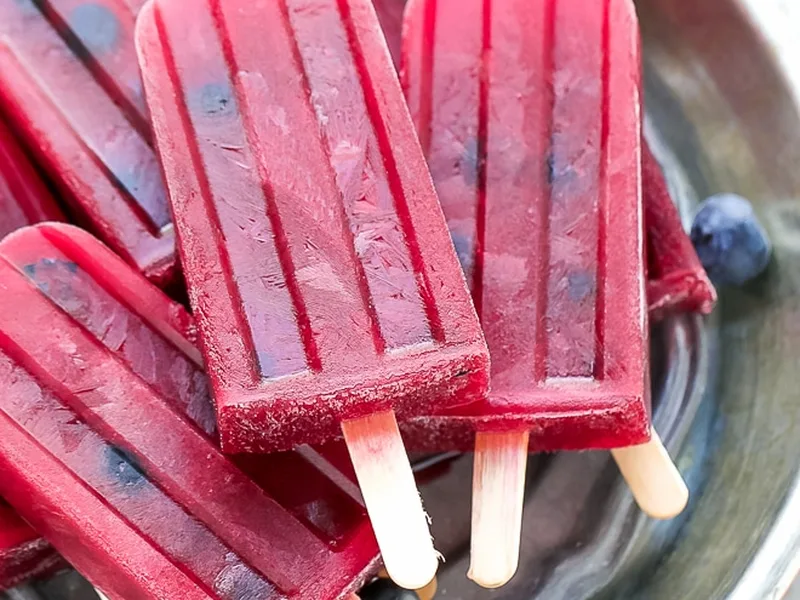 Blueberry Watermelon Hibiscus Ice Pops with Honey