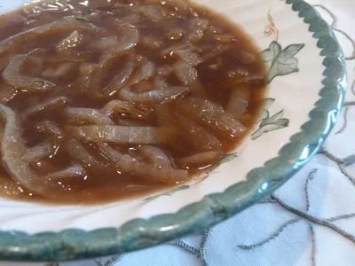 Roasted French Onion Soup with Vegetable Stock