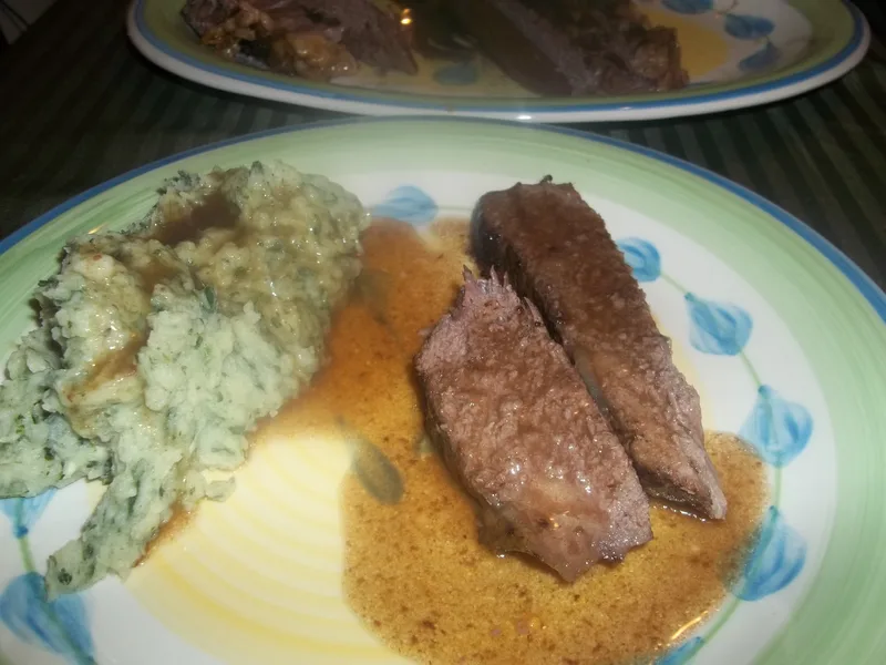 Slow Cooker Apple and Onion Beef Pot Roast with Gravy