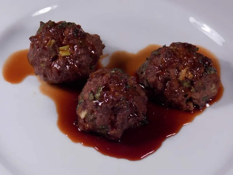 Chinese-Style Turkey Meatballs with Ginger-Soy Glaze