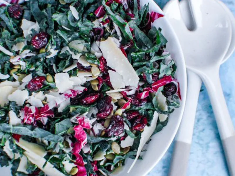 Easy Massaged Kale Chopped Salad with Lemon Dijon Dressing
