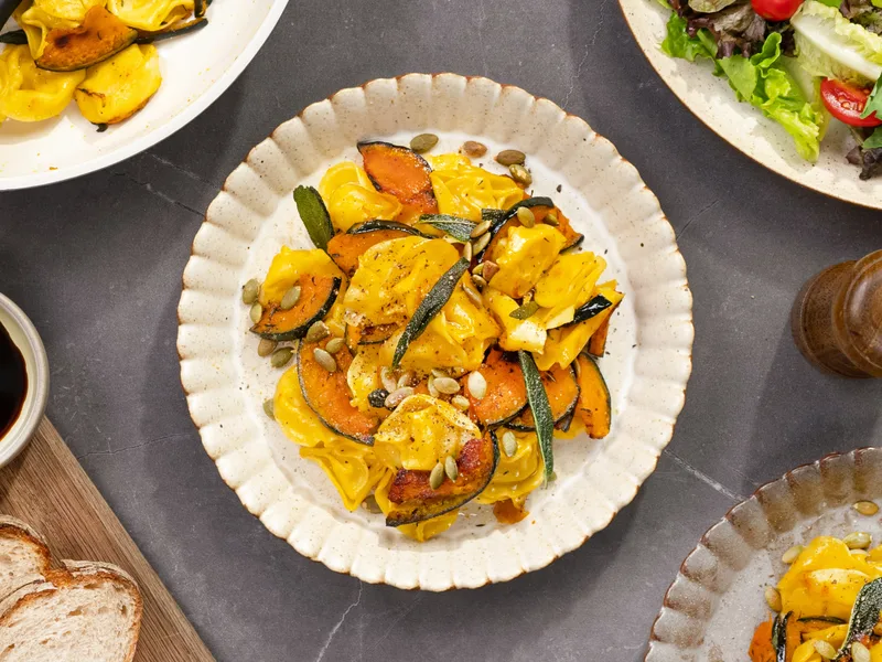 Roasted Kabocha Squash Tortellini with Crispy Sage