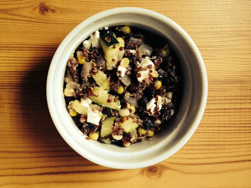 Red Quinoa Summer Salad with Roasted Vegetables