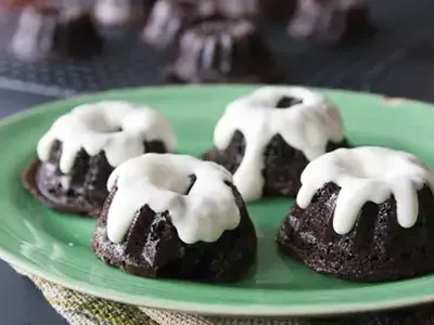 Chocolate Stout Mini Bundt Cakes with Cream Cheese Glaze