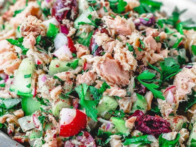 10-Minute Mediterranean Tuna Salad with Lime Dijon Vinaigrette