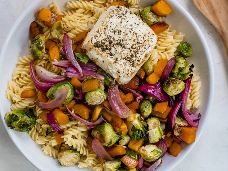 30-Minute Baked Feta Pasta with Roasted Butternut Squash