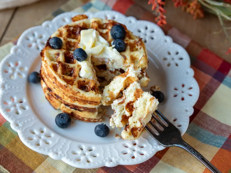 Keto Cottage Cheese Protein Waffles with Multiple Flavor Options