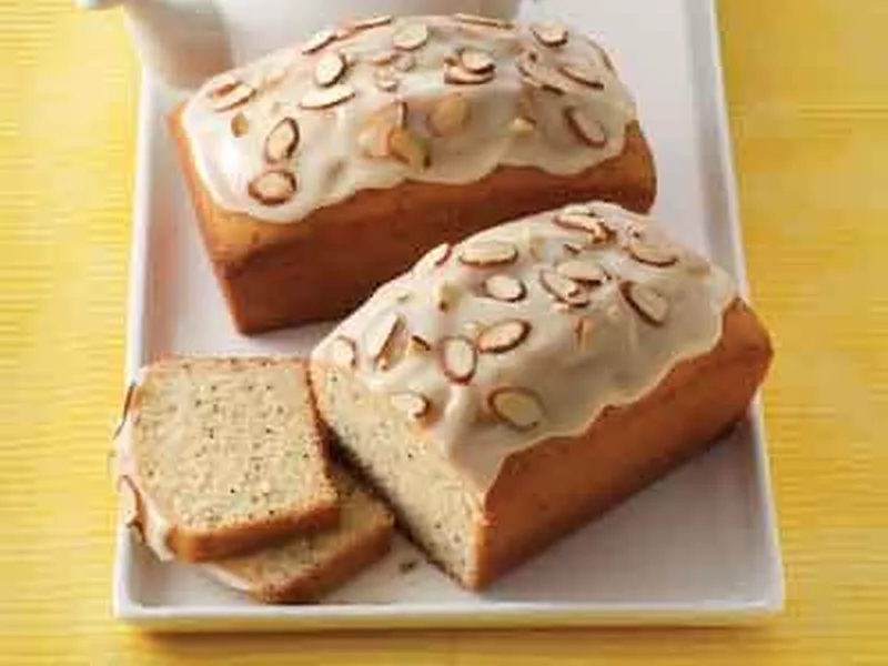 Poppy Seed Almond Tea Bread with Orange Glaze